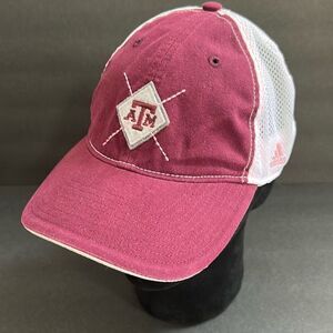 Adidas Texas A&M Youth SnapBack Mesh Hat Cap Maroon White Pink Adjustable